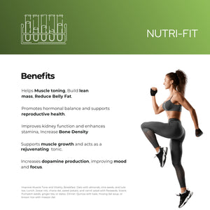 न्यूट्री-फिट पाउडर | 100 ग्राम | एनर्जाइज़र | स्फूर्ति | मांसपेशियों को बढ़ाने वाला | कायाकल्प | 100 ग्राम