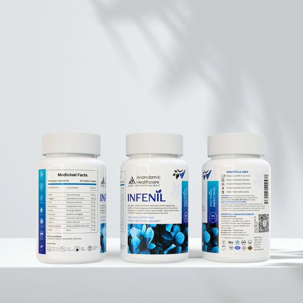 बैक्टीरियल संक्रमण के लिए इन्फेनिल - शाकाहारी कैप्सूल | सर्दी, खांसी, फ्लू से राहत