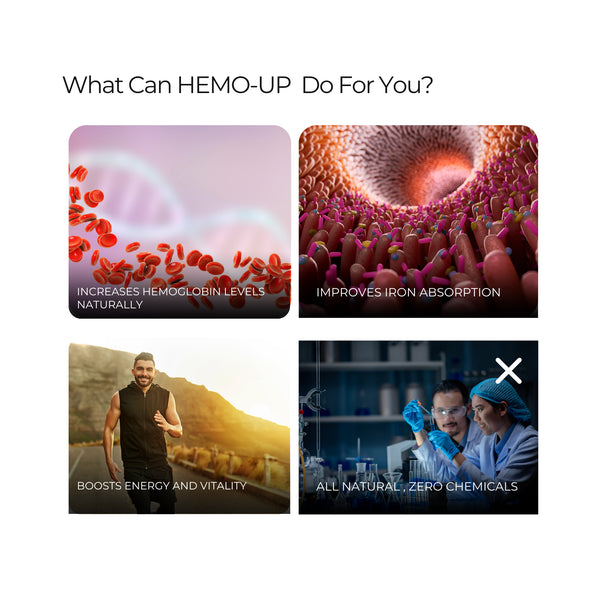 हेमो-अप कैप्सूल | शाकाहारी कैप्सूल | हीमोग्लोबिन को प्राकृतिक रूप से बढ़ाता है और तेज़ी से ठीक करता है