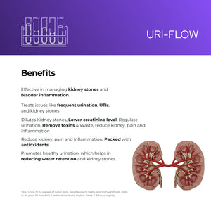 यूरी-फ्लो कैप्सूल | शाकाहारी कैप्सूल | किडनी को डिटॉक्सीफाई करें | पथरी को खत्म करें |