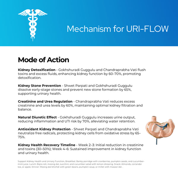यूरी-फ्लो कैप्सूल | शाकाहारी कैप्सूल | किडनी को डिटॉक्सीफाई करें | पथरी को खत्म करें |