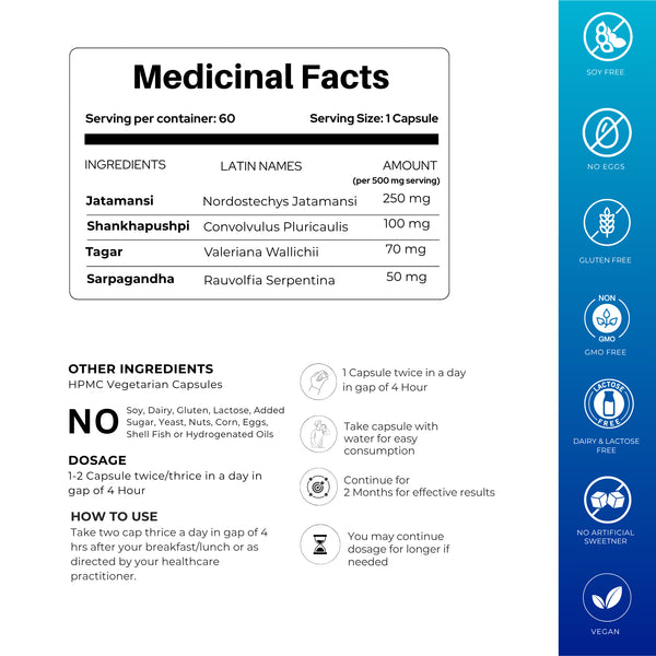 अच्छी नींद के कैप्सूल | शाकाहारी कैप्सूल | अनिद्रा में प्रभावी