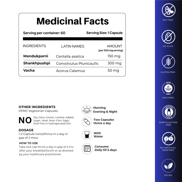 Memo-Max Capsules | Vegan Capsules | Improve Concentration