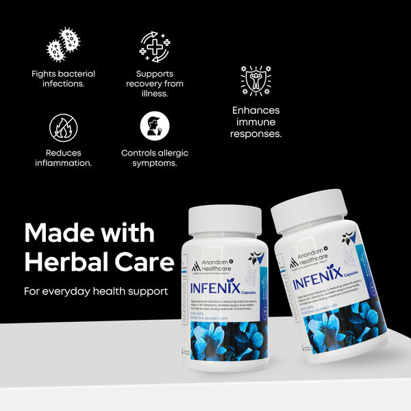 बैक्टीरियल संक्रमण के लिए इन्फेनिल - शाकाहारी कैप्सूल | सर्दी, खांसी, फ्लू से राहत