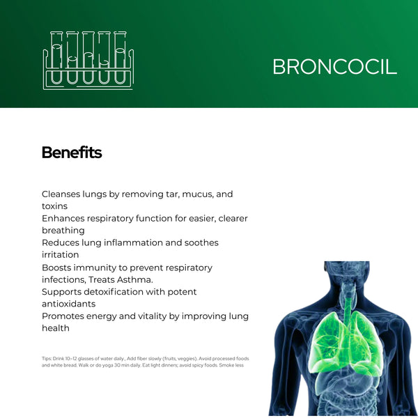 Broncocil Lung Detox With Tulsi & 8+ Extracts | Remove Toxin from Smoking | For Both Men & Women