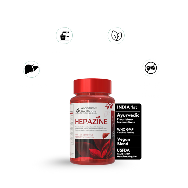 Hepazine Liver Detox With 10+ Extracts | Veg Capsules | For Detoxification Of Fatty Liver | For Both Men & Women