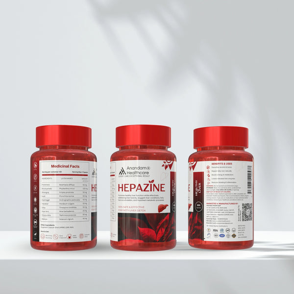 Hepazine Liver Detox With 10+ Extracts | Veg Capsules | For Detoxification Of Fatty Liver | For Both Men & Women