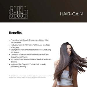 Hair-Gain Vegan Capsules for Hair Growth | Hair Growth Formula | Hairloss solution