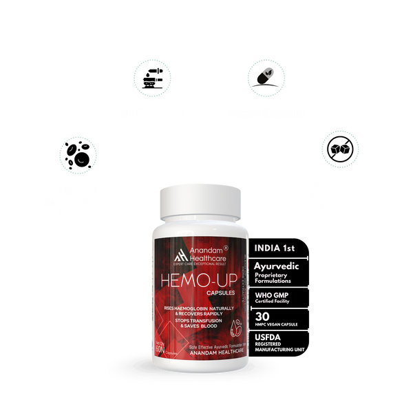 Hemo-Up Capsules | Veg Capsules | Rises Haemoglobin Naturally & Recoveres Rapidly