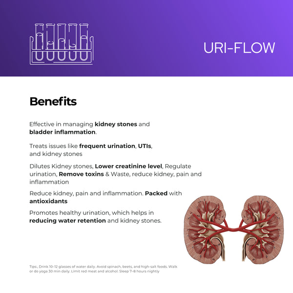 Uri-Flow Capsules | Vegan Capsules | Detoxify Kidney | Eliminate Stones |