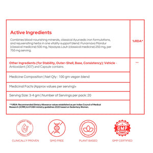 हेमो-अप कैप्सूल | शाकाहारी कैप्सूल | हीमोग्लोबिन को प्राकृतिक रूप से बढ़ाता है और तेज़ी से ठीक करता है