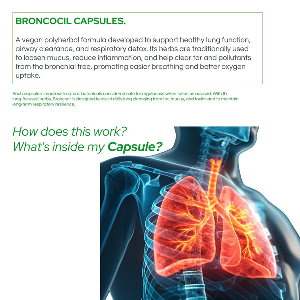 तुलसी और 8+ अर्क के साथ ब्रोंकोसिल लंग डिटॉक्स | धूम्रपान से विषाक्त पदार्थों को हटाएँ | पुरुषों और महिलाओं दोनों के लिए