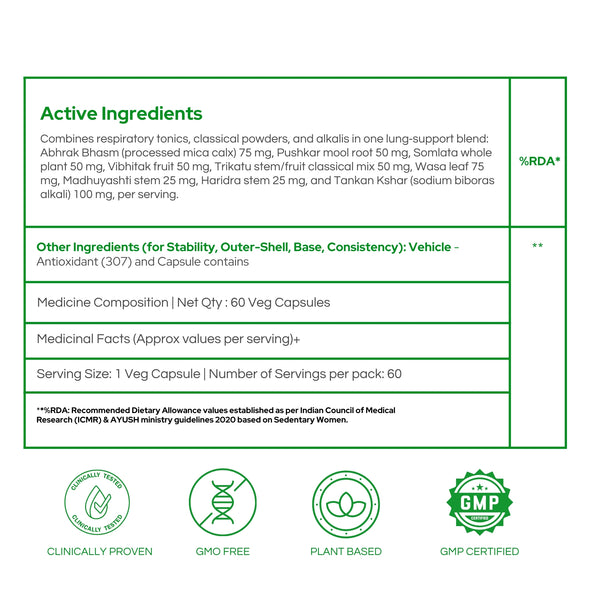 तुलसी और 8+ अर्क के साथ ब्रोंकोसिल लंग डिटॉक्स | धूम्रपान से विषाक्त पदार्थों को हटाएँ | पुरुषों और महिलाओं दोनों के लिए