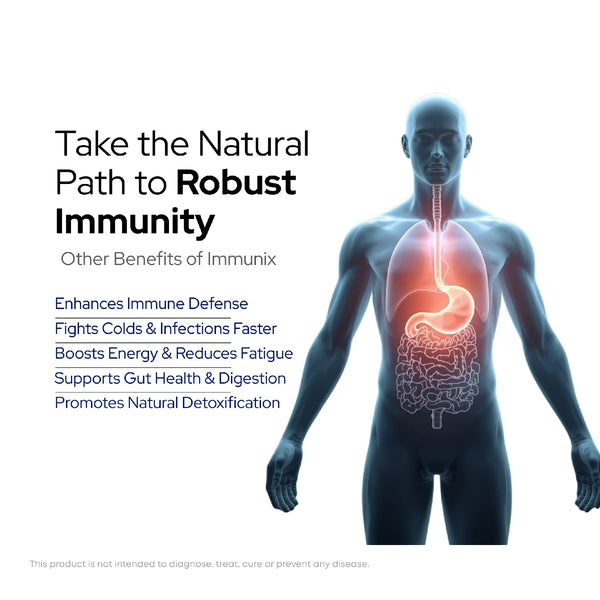 इम्यूनिक्स प्राकृतिक इम्युनिटी बूस्टर | 8+ अर्क का इम्युनिटी मिश्रण | बैक्टीरिया और वायरस से लड़ने के लिए प्रतिरक्षा में सुधार करता है