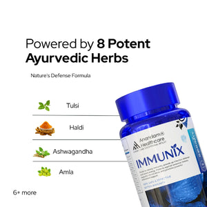 इम्यूनिक्स प्राकृतिक इम्युनिटी बूस्टर | 8+ अर्क का इम्युनिटी मिश्रण | बैक्टीरिया और वायरस से लड़ने के लिए प्रतिरक्षा में सुधार करता है