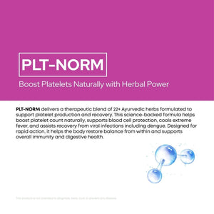 PLT NORM® | Promotes Fast Recovery from Dengue & Platelet Booster Supplement | Papaya Leaf Free