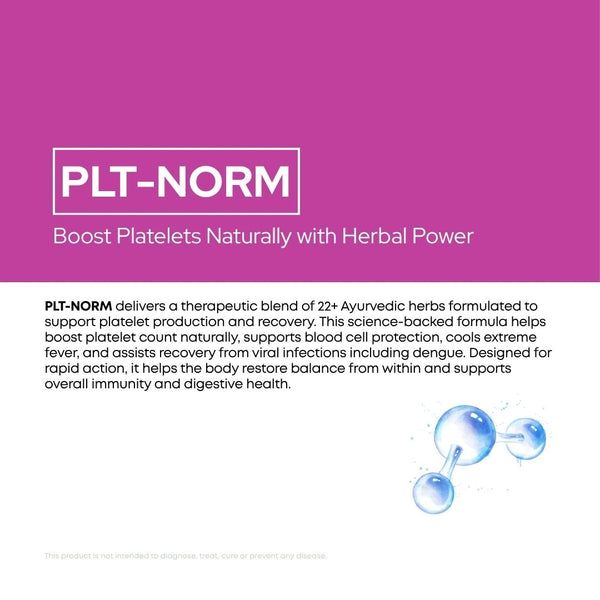 PLT NORM® | Promotes Fast Recovery from Dengue & Platelet Booster Supplement | Papaya Leaf Free