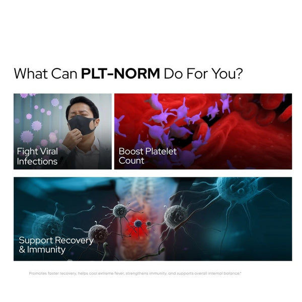 PLT NORM® | Promotes Fast Recovery from Dengue & Platelet Booster Supplement | Papaya Leaf Free