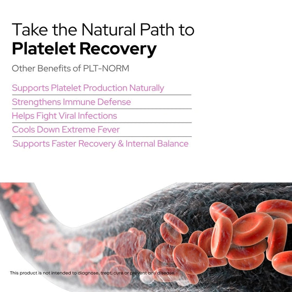 PLT NORM® | Promotes Fast Recovery from Dengue & Platelet Booster Supplement | Papaya Leaf Free