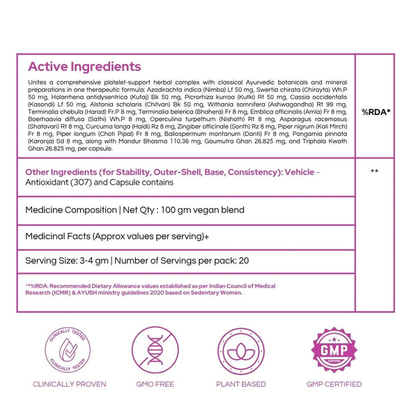 PLT NORM® | Promotes Fast Recovery from Dengue & Platelet Booster Supplement | Papaya Leaf Free