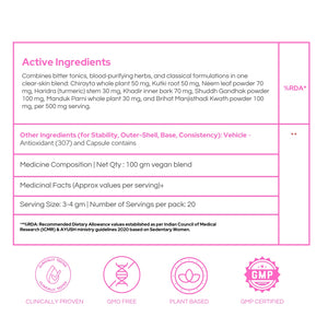 Bottle of SKINESSA, an Ayurvedic skin detox supplement for natural radiance and clear skin.