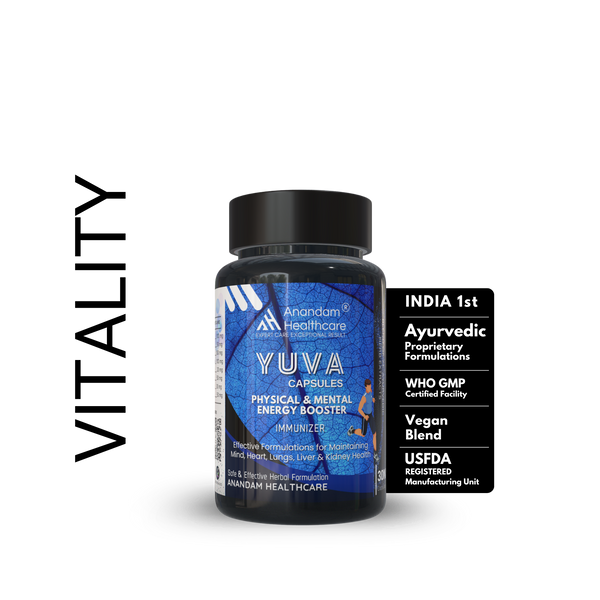 Yuva Capsules by Anandam Healthcare — 8-Herb Ayurvedic Testosterone Booster for Men, 60 Vegan Capsules, AYUSH Certified